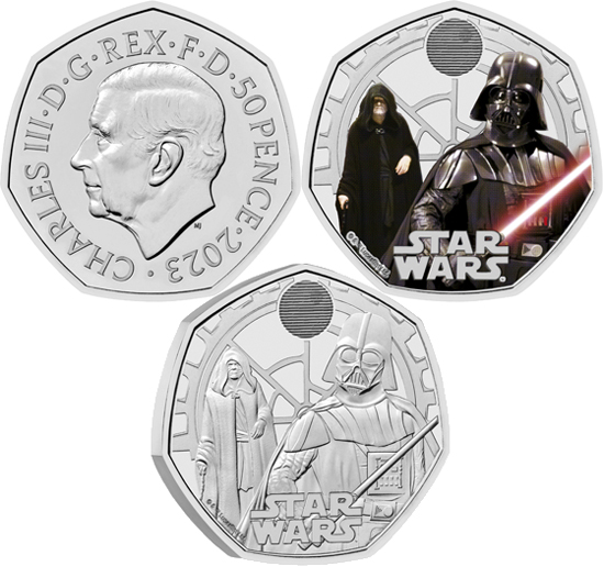 United Kingdom 50 pence 2023 – Star Wars: Darth Vader and Emperor Palpatine